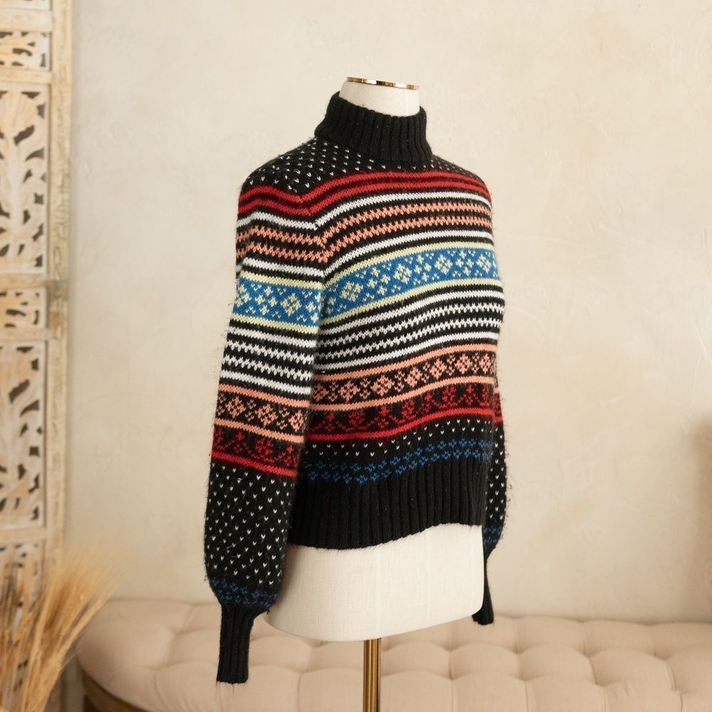 American‎ Eagle Mock Neck Snowflake Sweater size XS